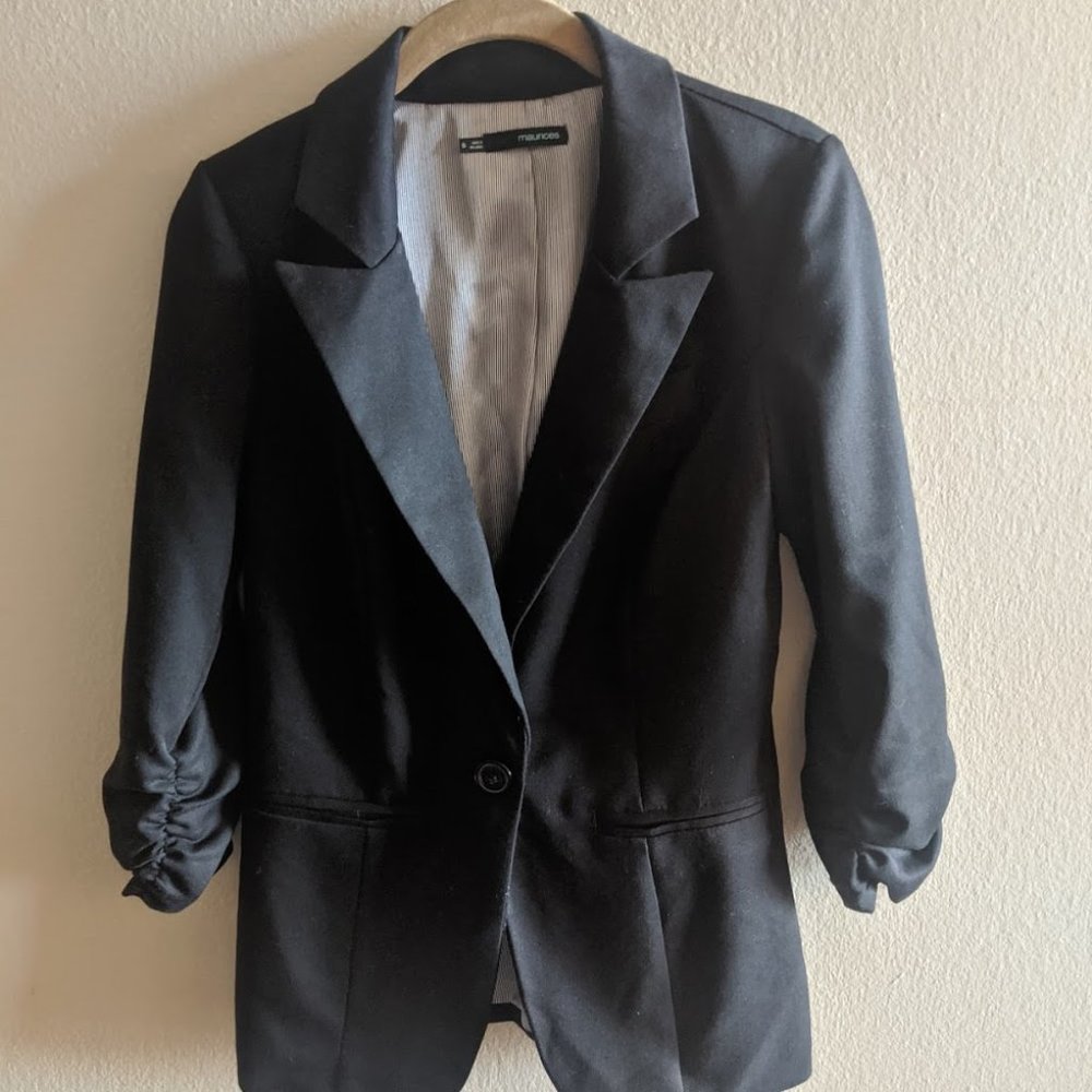 Maurices Black Blazer 3/4 Length Sleeves
